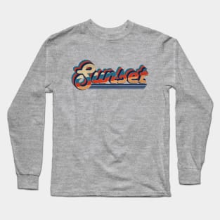 sunset - vintage retro 70s future b Long Sleeve T-Shirt